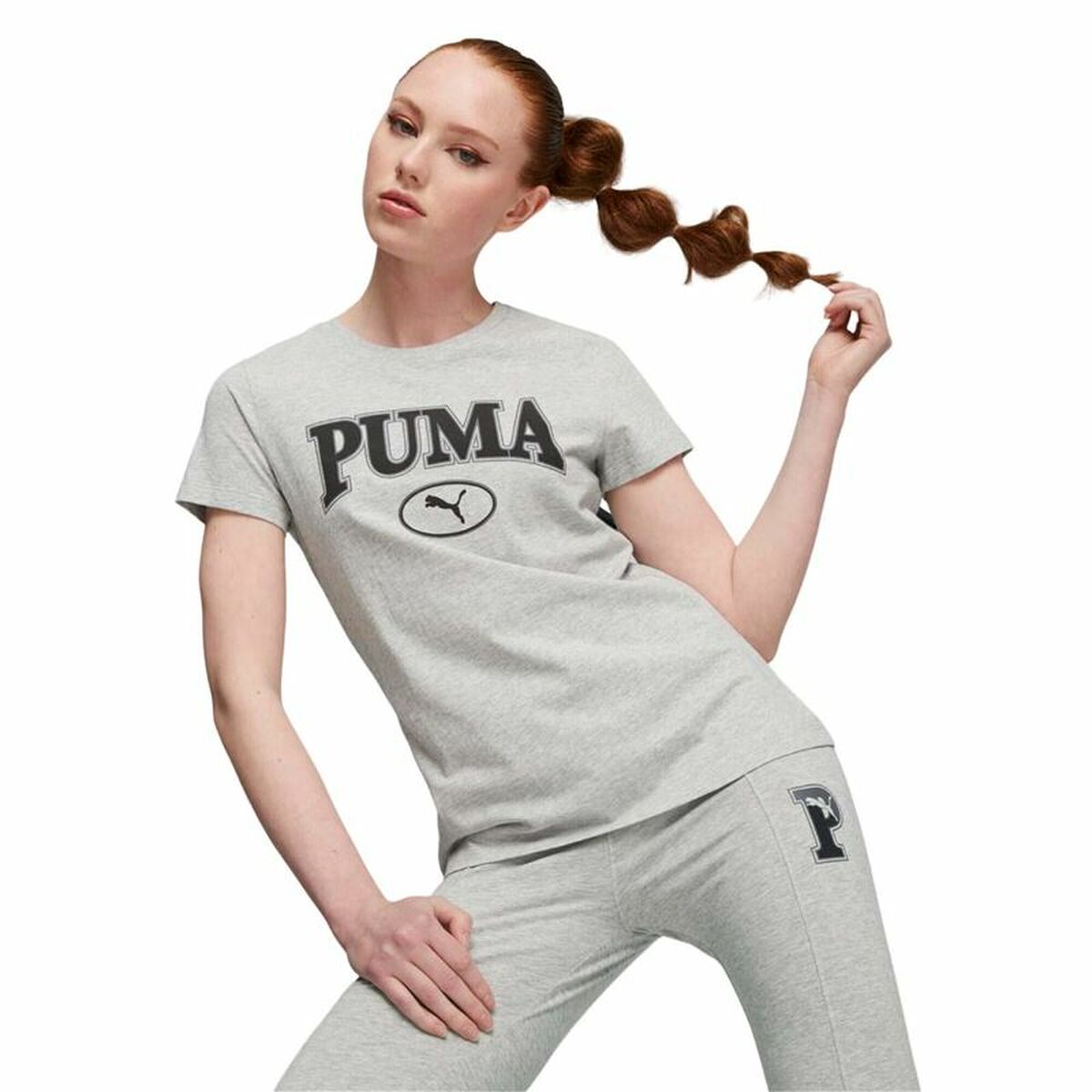 T-shirt med kortärm Puma Squad Graphicc Tlight Ljusgrå (XS) - 5
