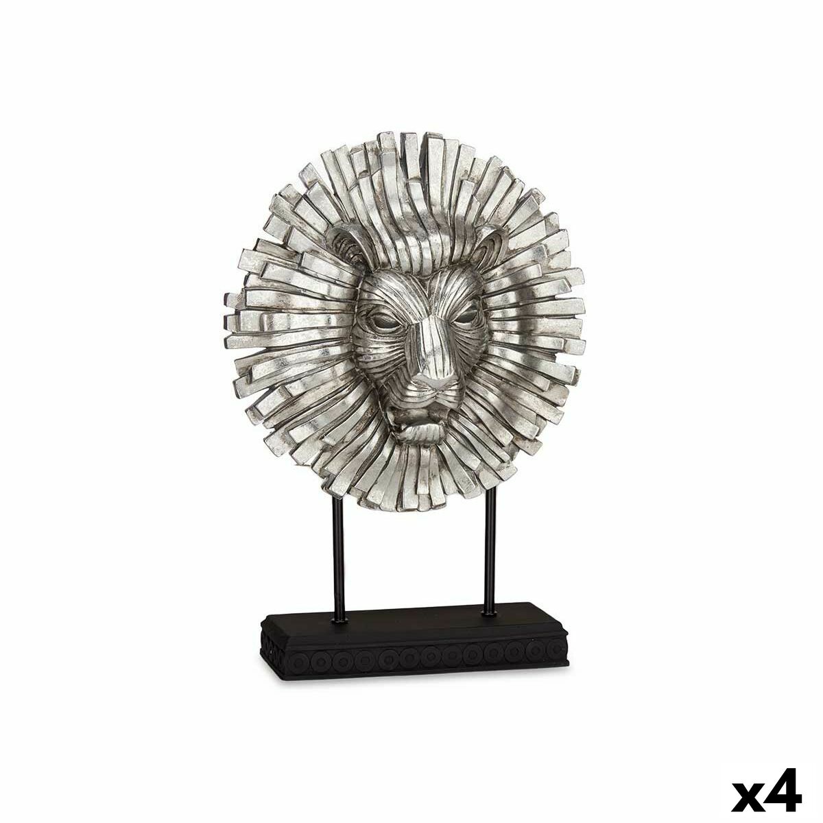 Prydnadsfigur Gift Decor Silvrig Silver Lejonet 28 x 38,5 x 11,5 cm (4 antal) - 4