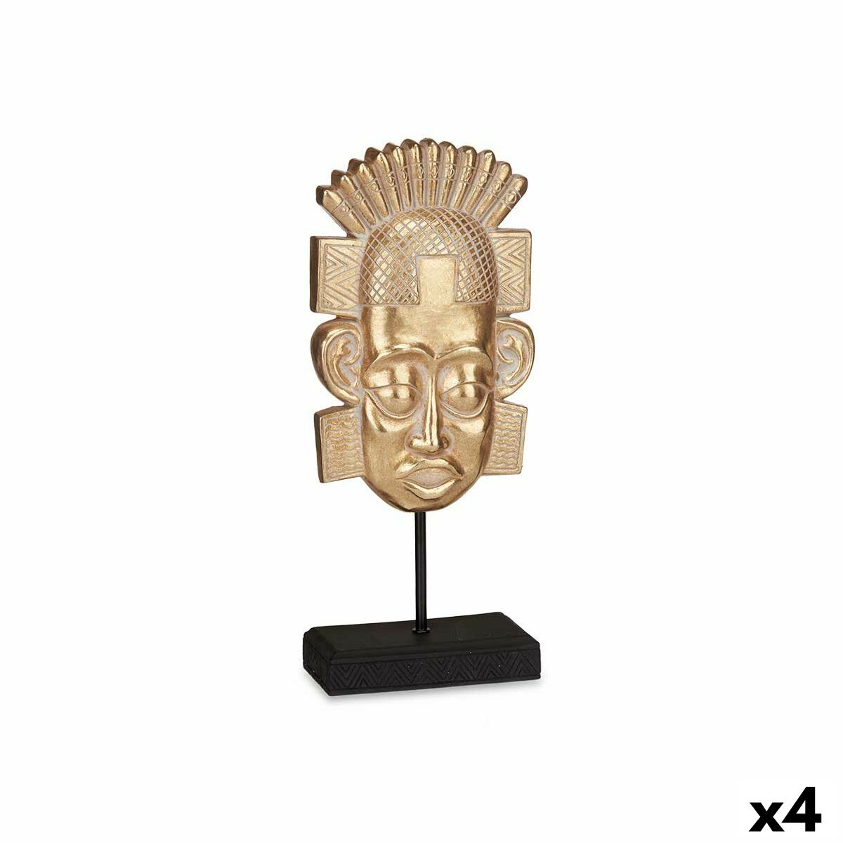 Prydnadsfigur Gift Decor Gyllene Indier 17,5 x 36 x 10,5 cm (4 antal) - 4