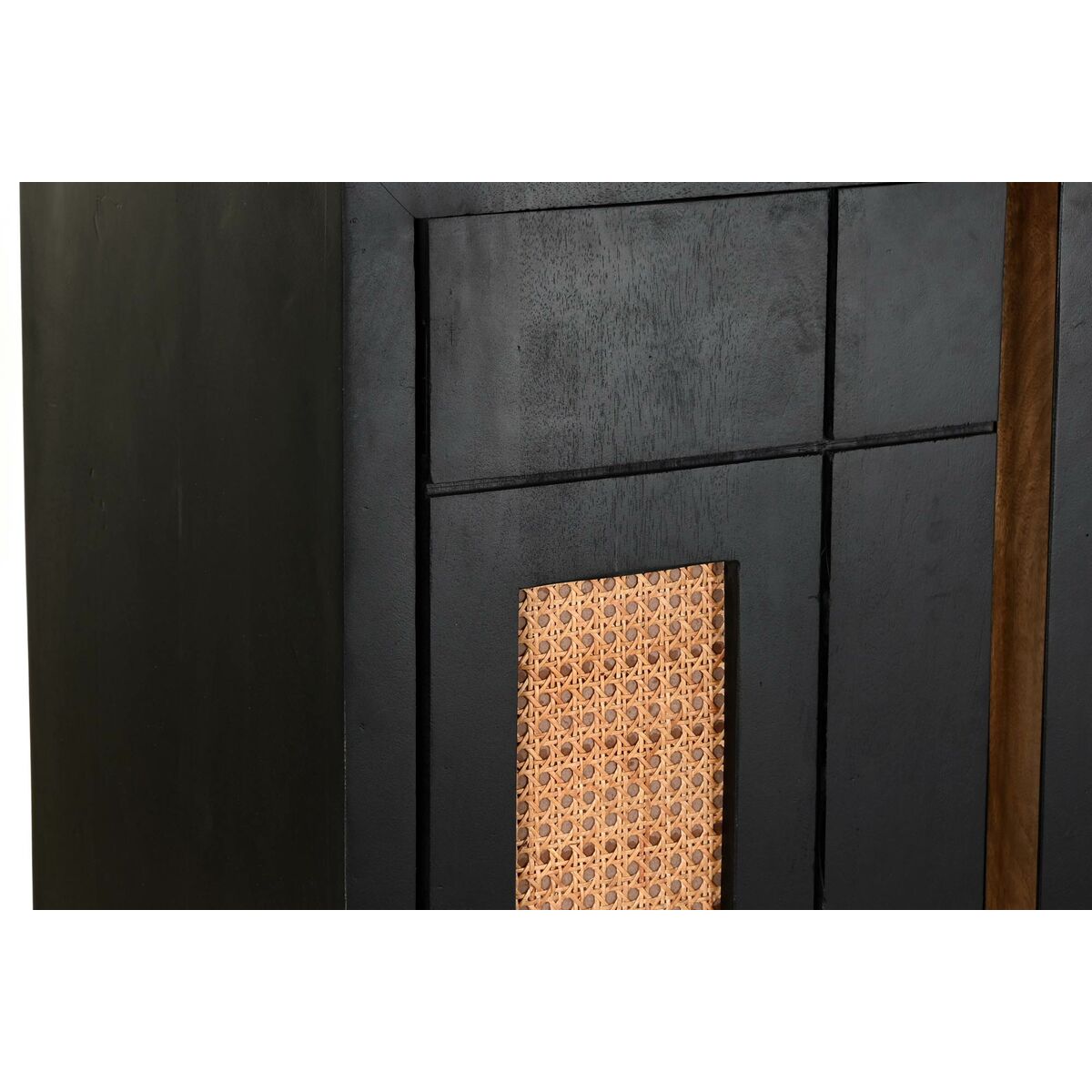 Skänk DKD Home Decor Svart Rattan Mangoträ 160 x 40 x 90 cm - 7