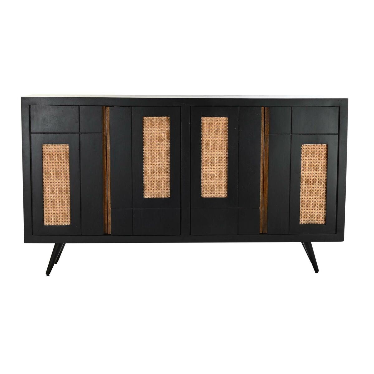 Skänk DKD Home Decor Svart Rattan Mangoträ 160 x 40 x 90 cm - 11