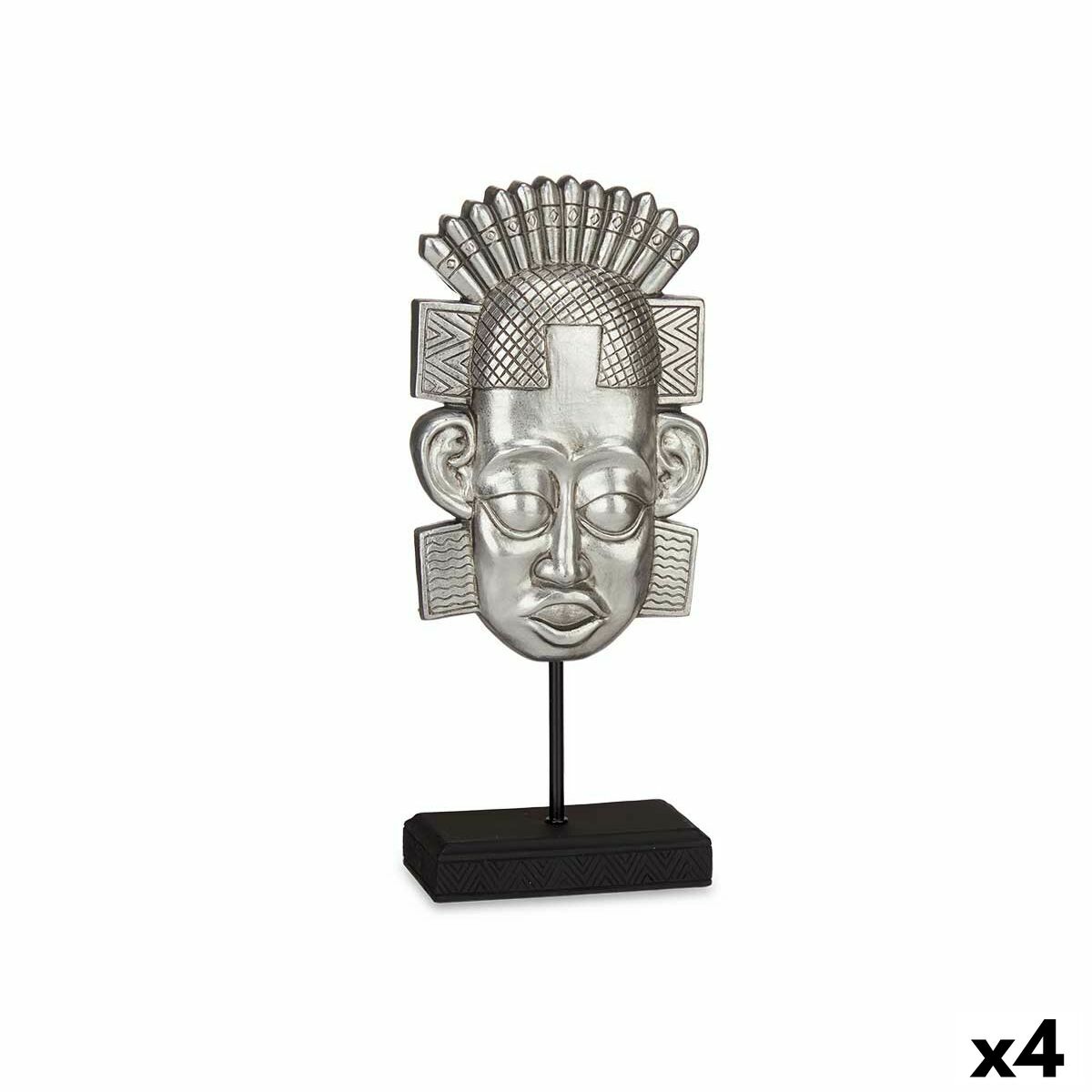 Prydnadsfigur Gift Decor Silvrig Silver Indier 17,5 x 36 x 10,5 cm (4 antal) - 4