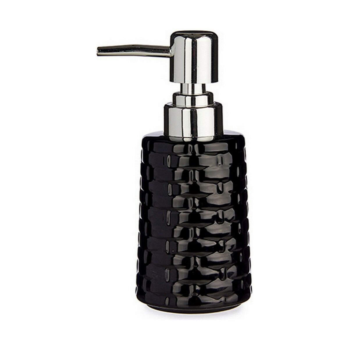 Tvåldispenser Med relief Keramik Silvrig Svart Metall 6 antal (150 ml)