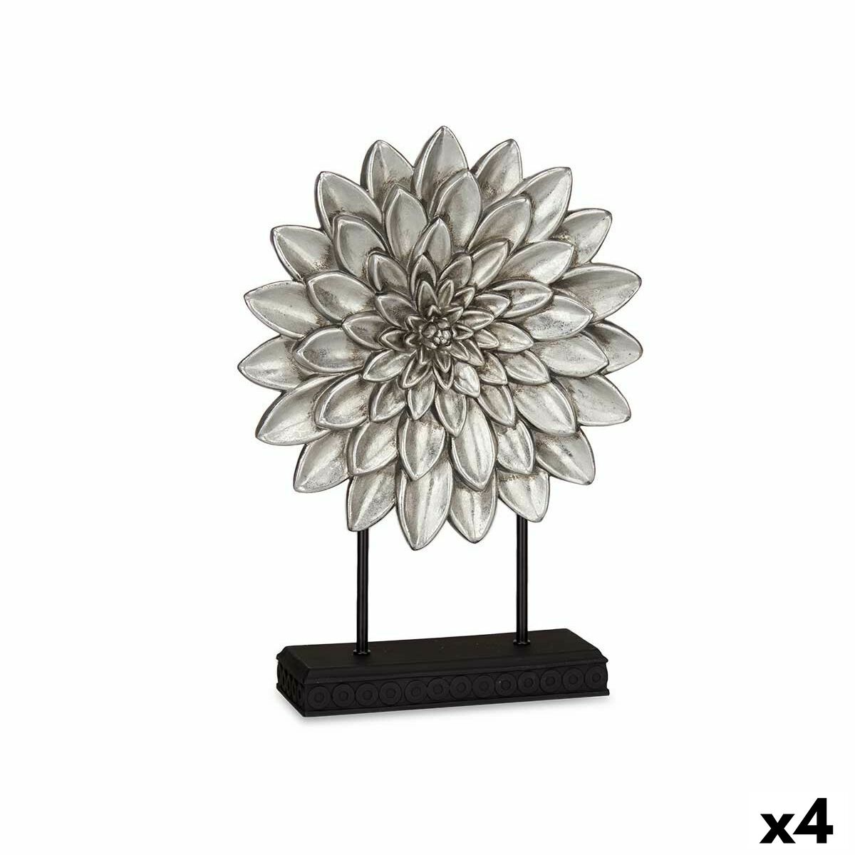 Prydnadsfigur Mandala Silvrig 29 x 39 x 10 cm (4 antal)