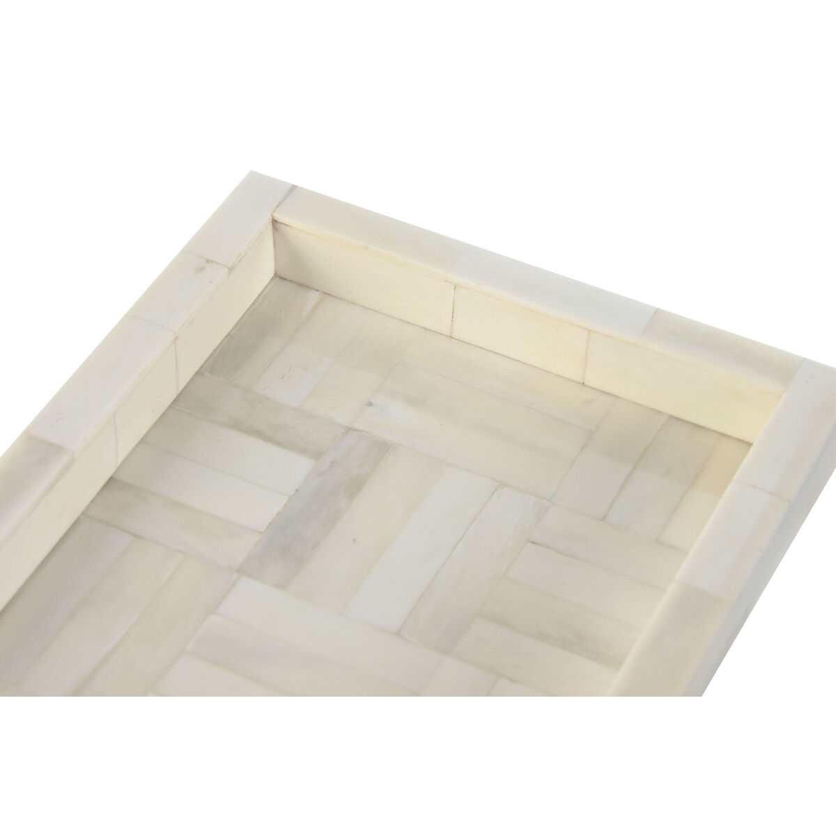 Dekorativ bricka Home ESPRIT Beige Ränder Kolonial - 2