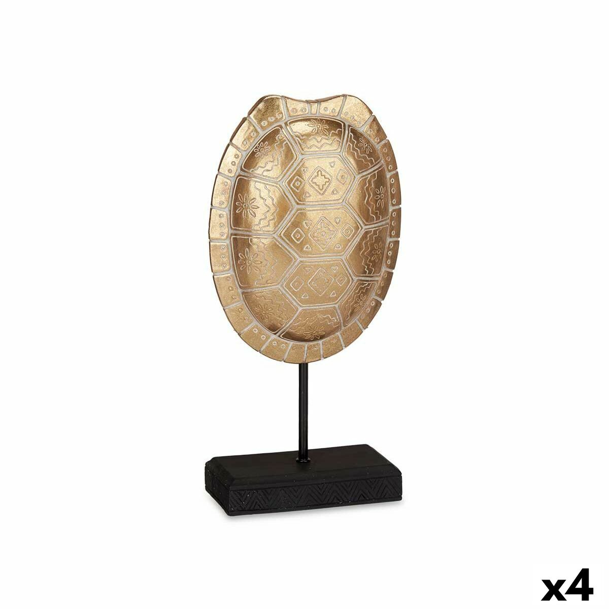 Prydnadsfigur Gift Decor Gyllene Sköldpadda 17,5 x 36 x 10,5 cm (4 antal) - 4