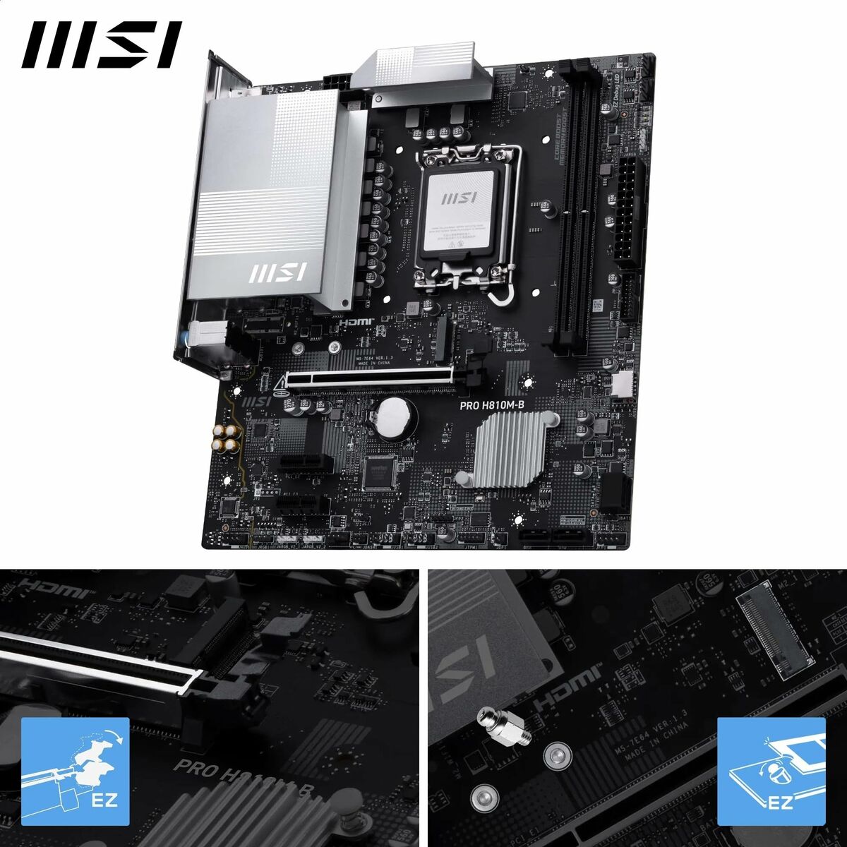 Moderkort MSI PRO H810M-B LGA 1851 - 3