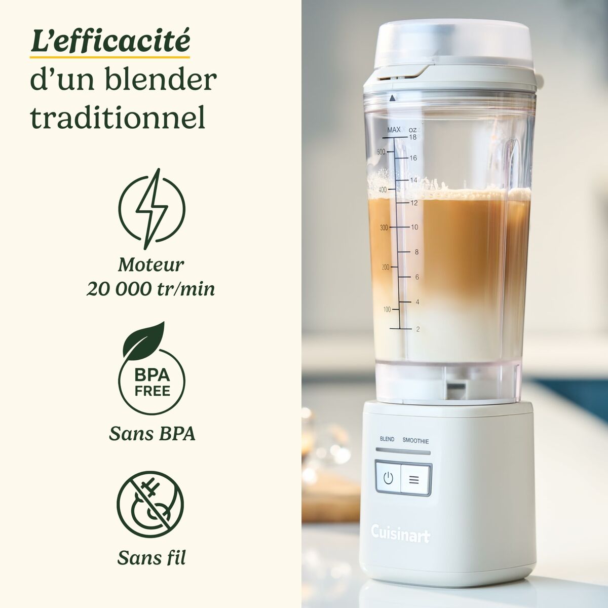 Glasmixer Cuisinart PBL100E Blast&Go 120 W Vit 500 ml - 3