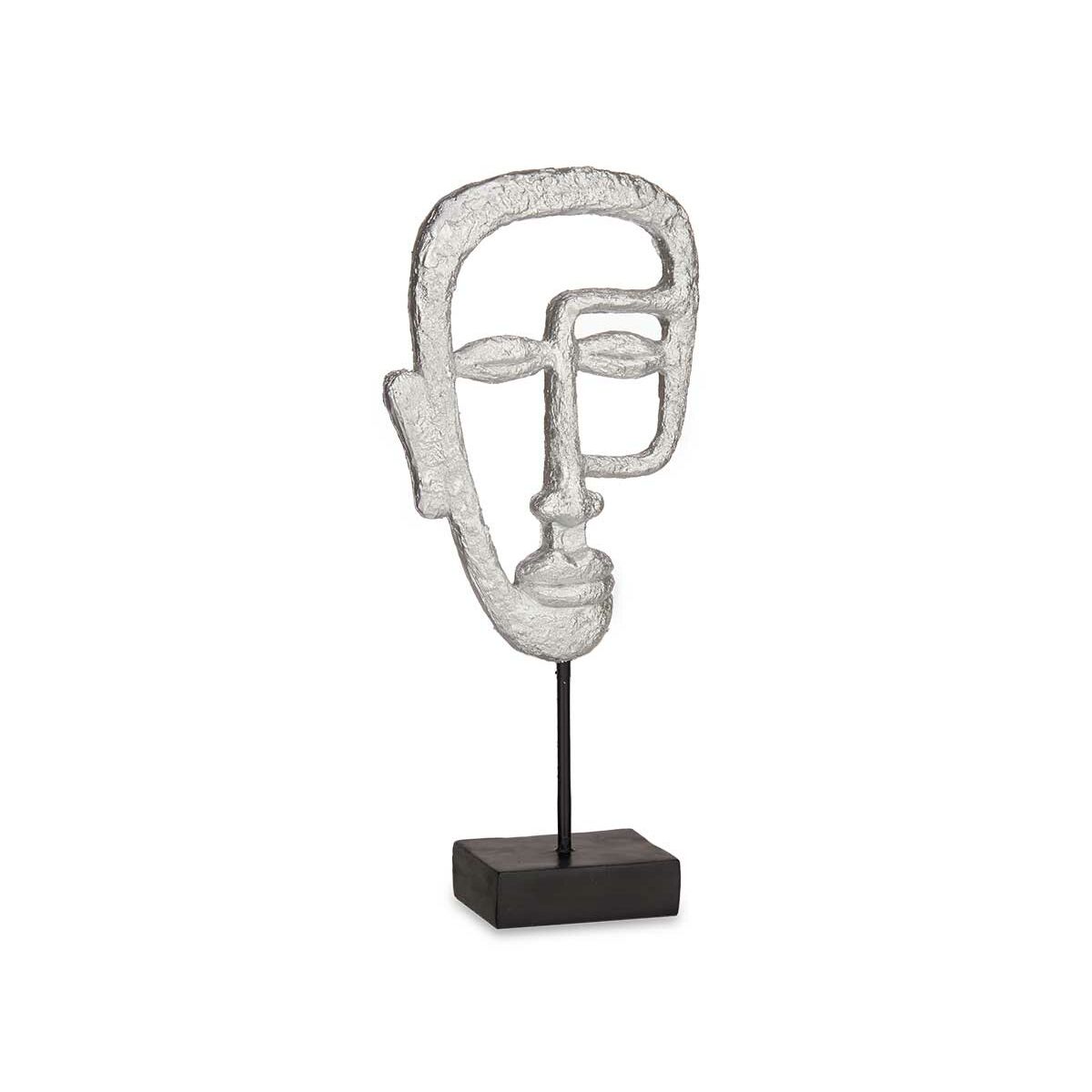 Prydnadsfigur Gift Decor Silvrig Silver Ansikte 19,5 x 38 x 10,5 cm (4 antal) - 3