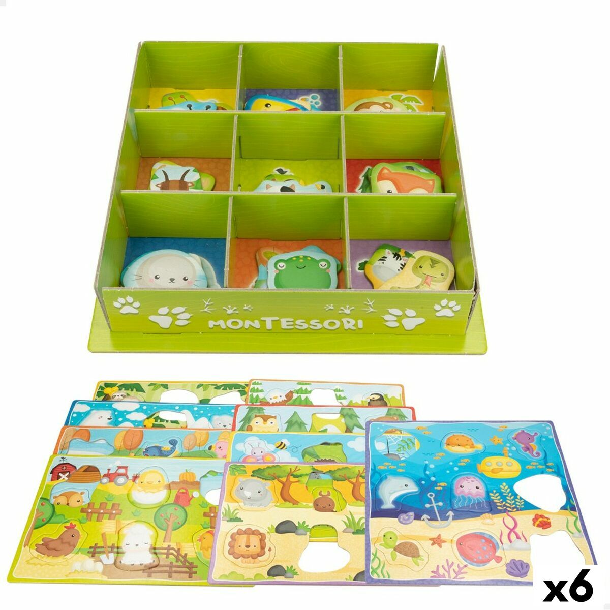 Utbildningsspel Lisciani Giochi 26 x 6 x 26 cm djur Montessorimetoden 67 Delar (6 antal)