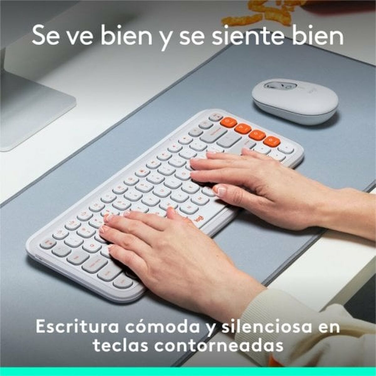 Tangentbord Logitech Pop Icon Vit Qwerty Spanska QWERTY - 3