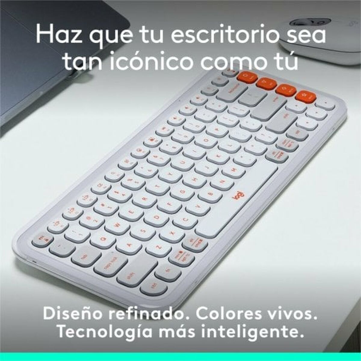Tangentbord Logitech Pop Icon Vit Qwerty Spanska QWERTY - 2