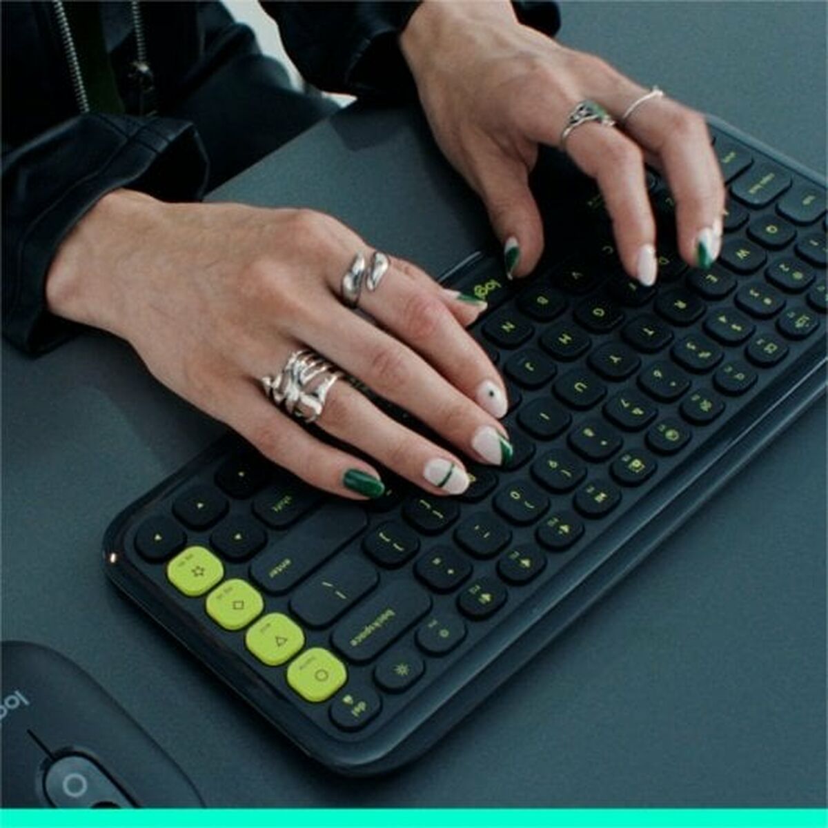 Tangentbord Logitech Pop Icon Vit Qwerty Spanska QWERTY - 7