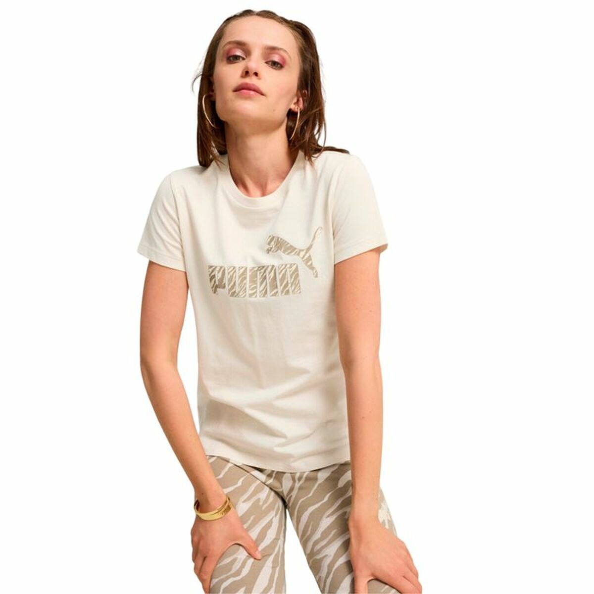 T-shirt med kortärm Dam Puma Essentials + Animal