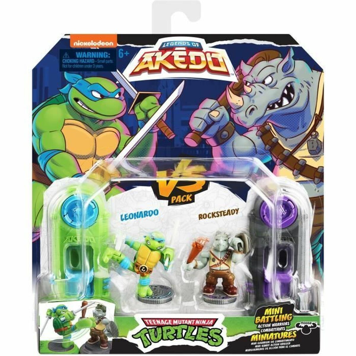 Stridsfigurer Teenage Mutant Ninja Turtles Legends of Akedo: Leonardo vs Rocksteady - 5