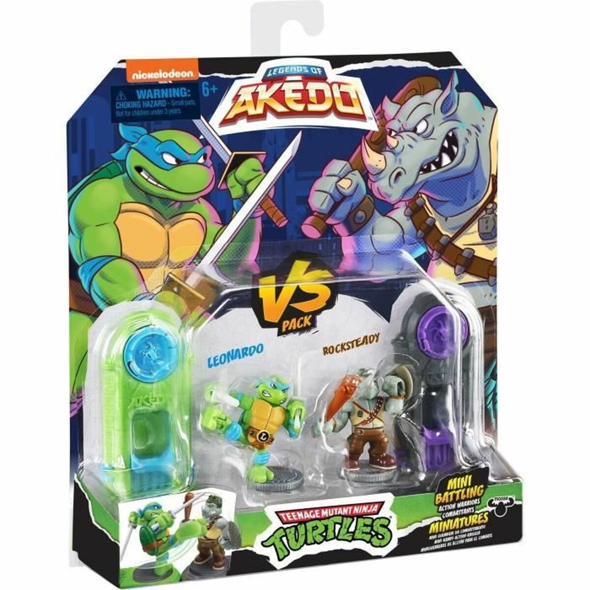 Stridsfigurer Teenage Mutant Ninja Turtles Legends of Akedo: Leonardo vs Rocksteady - 4