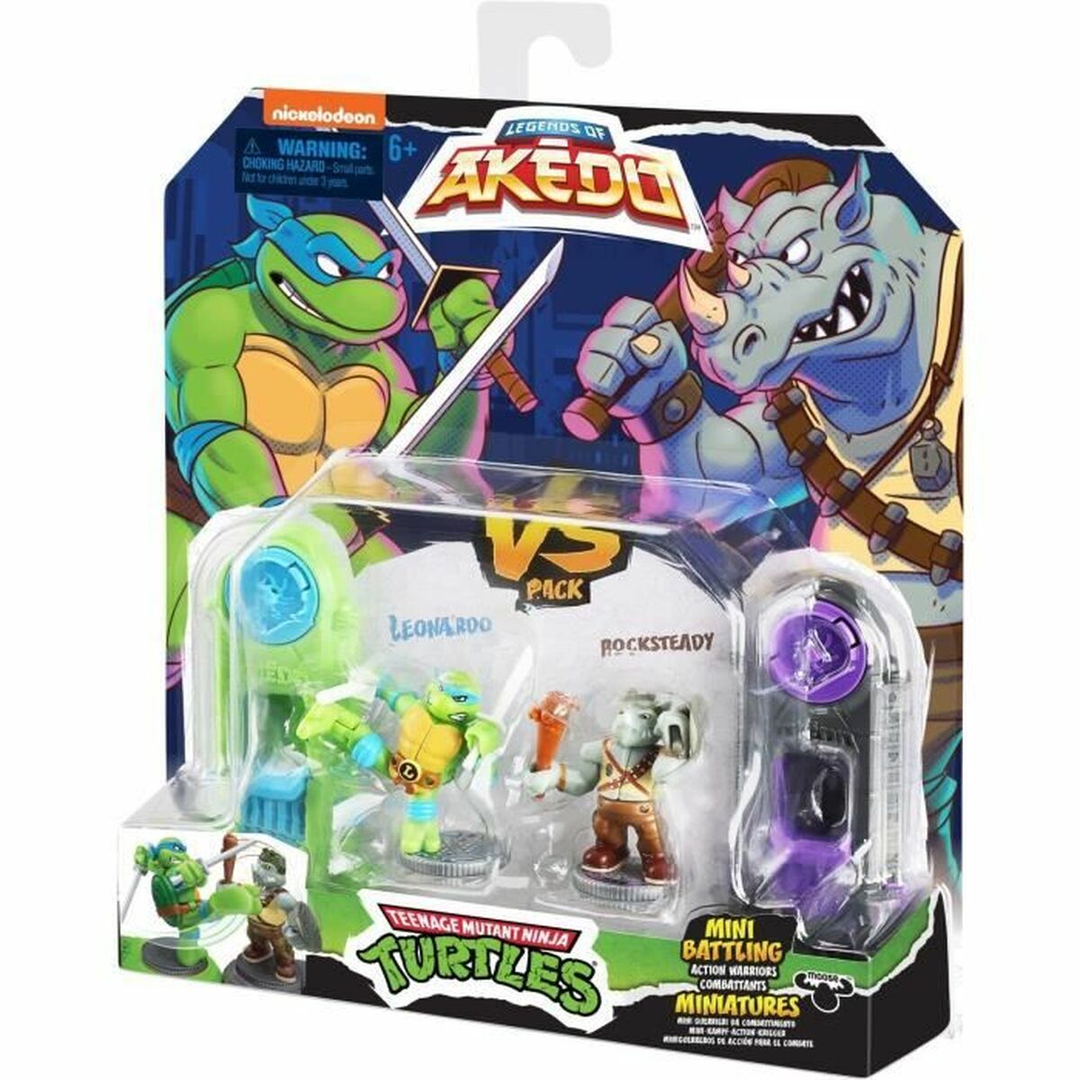Stridsfigurer Teenage Mutant Ninja Turtles Legends of Akedo: Leonardo vs Rocksteady - 6