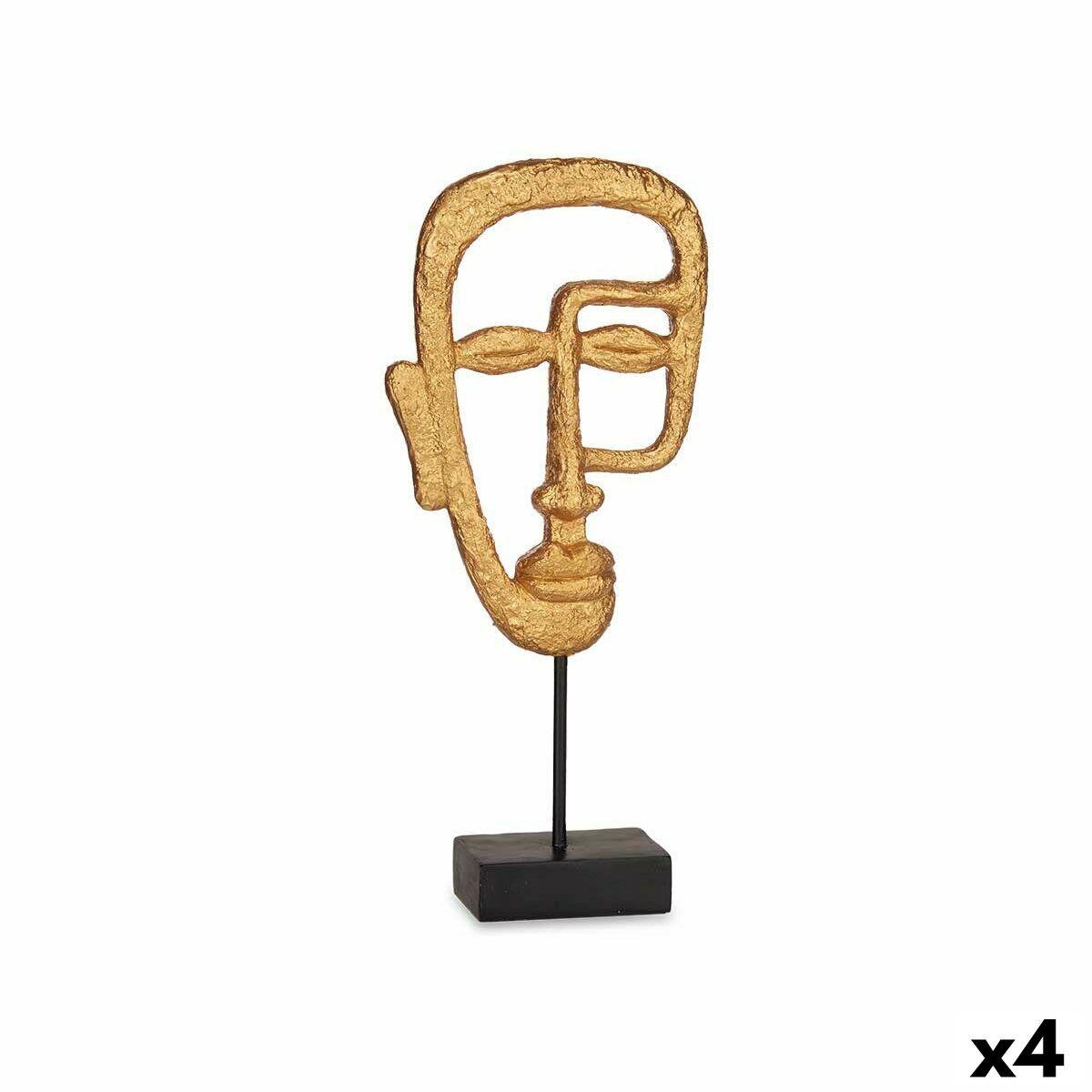 Prydnadsfigur Gift Decor Gyllene Ansikte 19,5 x 38 x 10,5 cm (4 antal)
