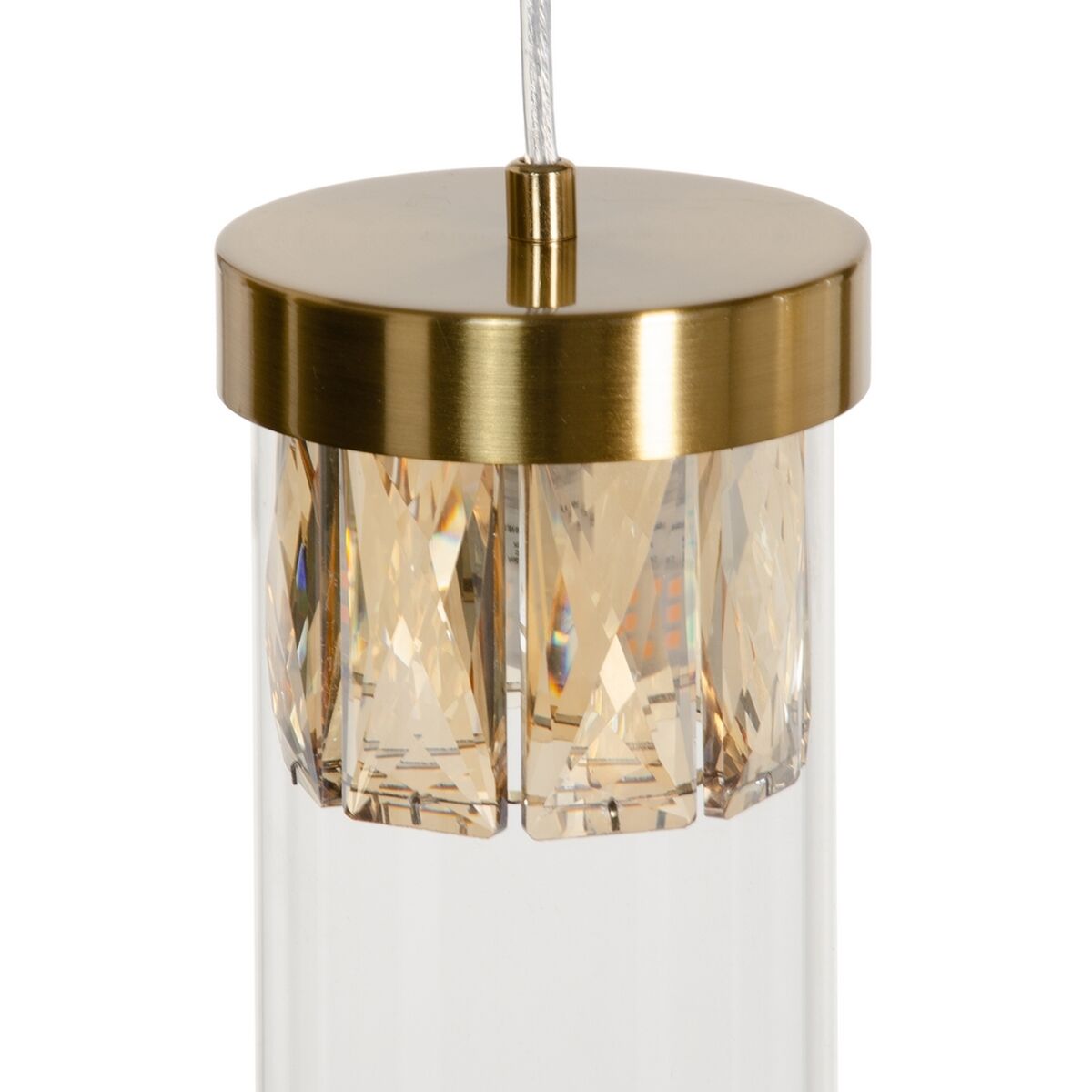 Taklampa 91 x 11 x 45 cm Glas Gyllene Metall - 8