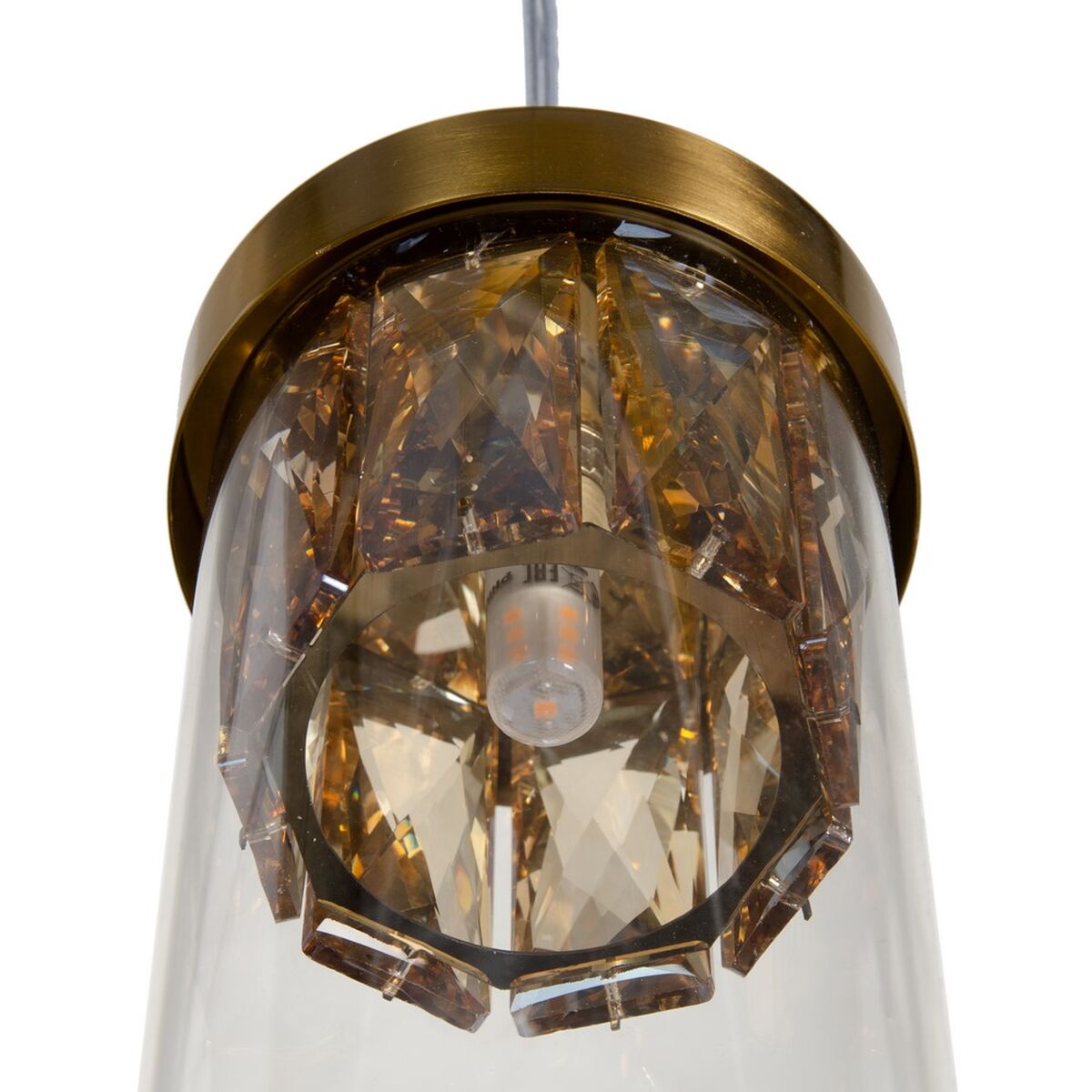 Taklampa 91 x 11 x 45 cm Glas Gyllene Metall - 4