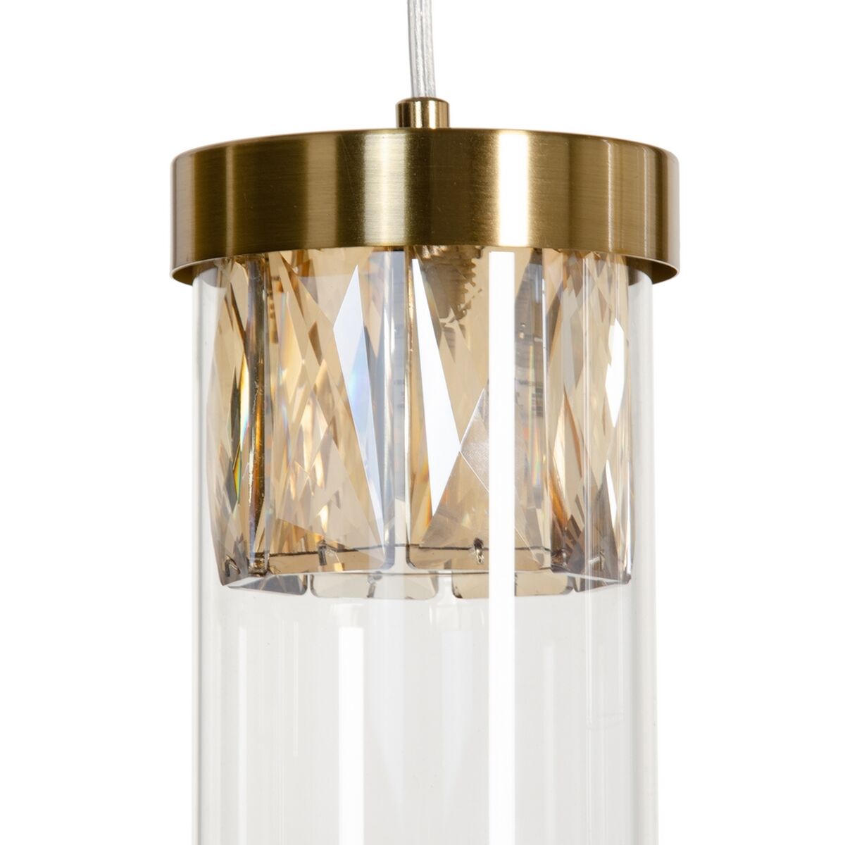 Taklampa 91 x 11 x 45 cm Glas Gyllene Metall - 5