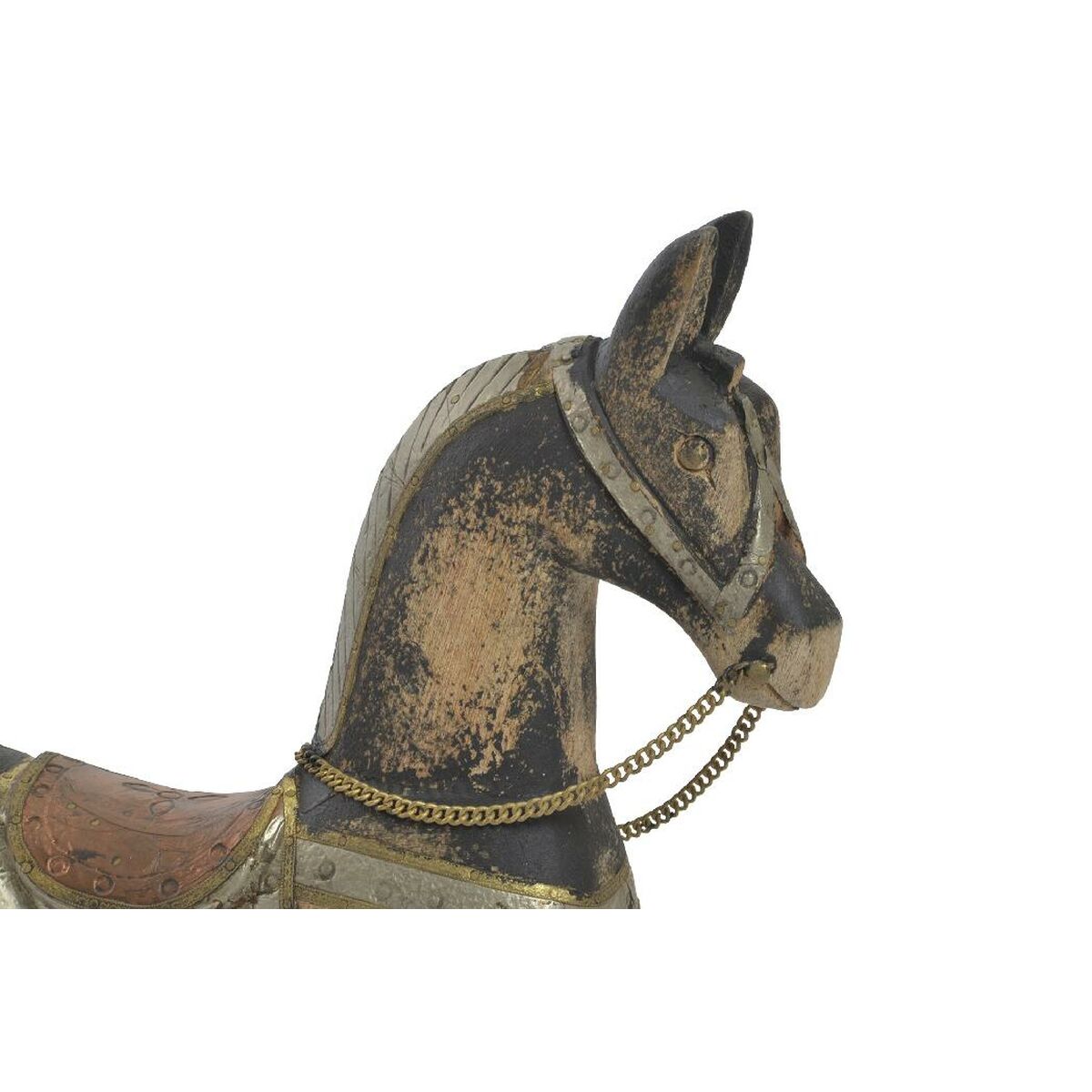 Prydnadsfigur Home ESPRIT Brun Svart Grå Naturell Häst 41 x 12 x 49 cm - 2