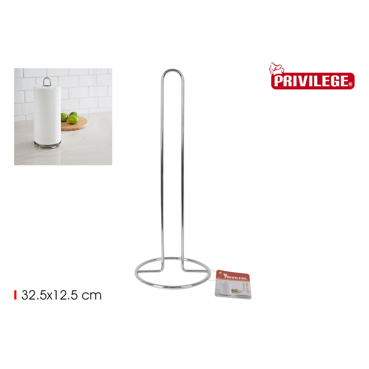 Hushållspappershållare Privilege Metall 32,5 x 12,5 x 12,5 cm (36 antal) - 3