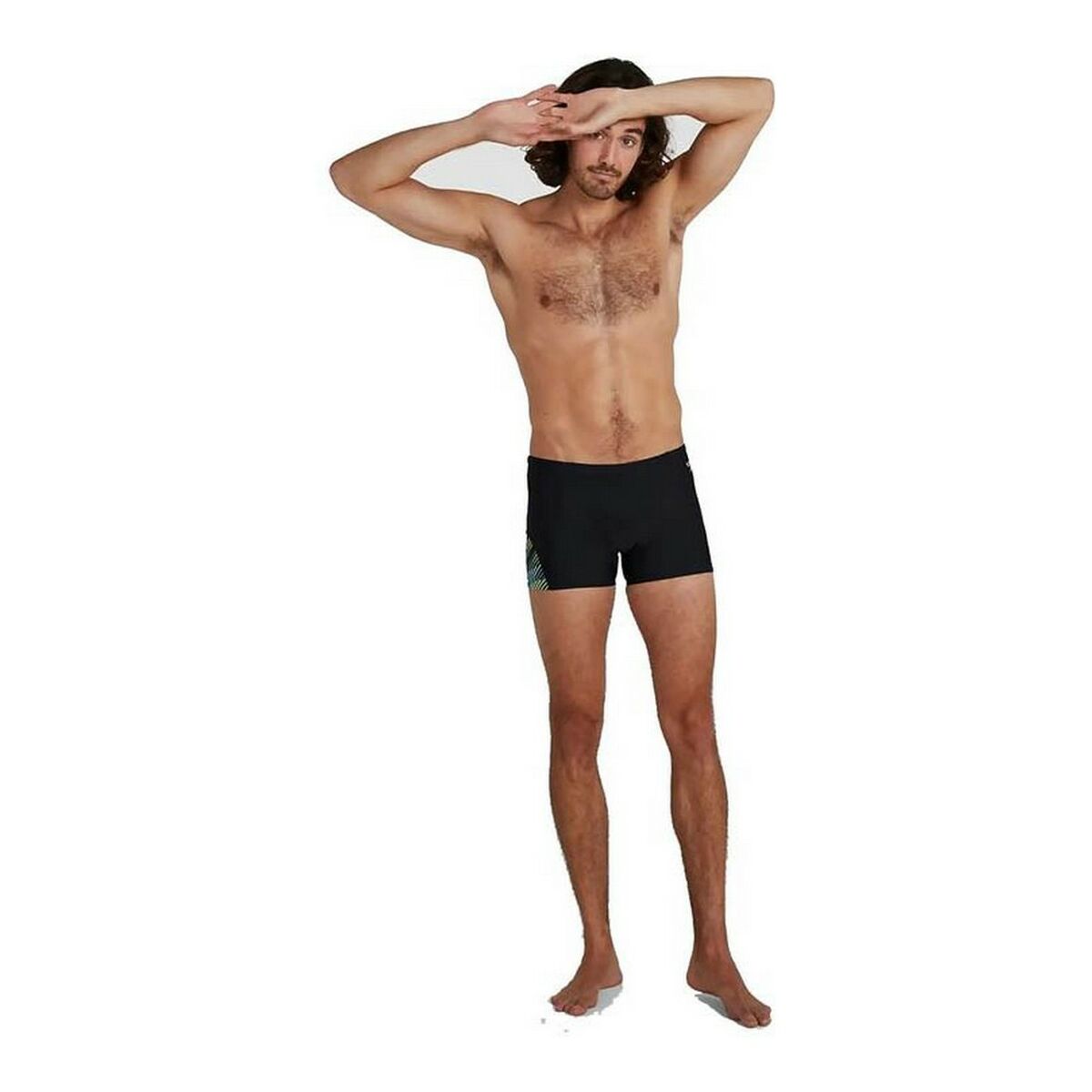 Baddräkt Herr Speedo Allover V-Cut Aquashort Svart - 2