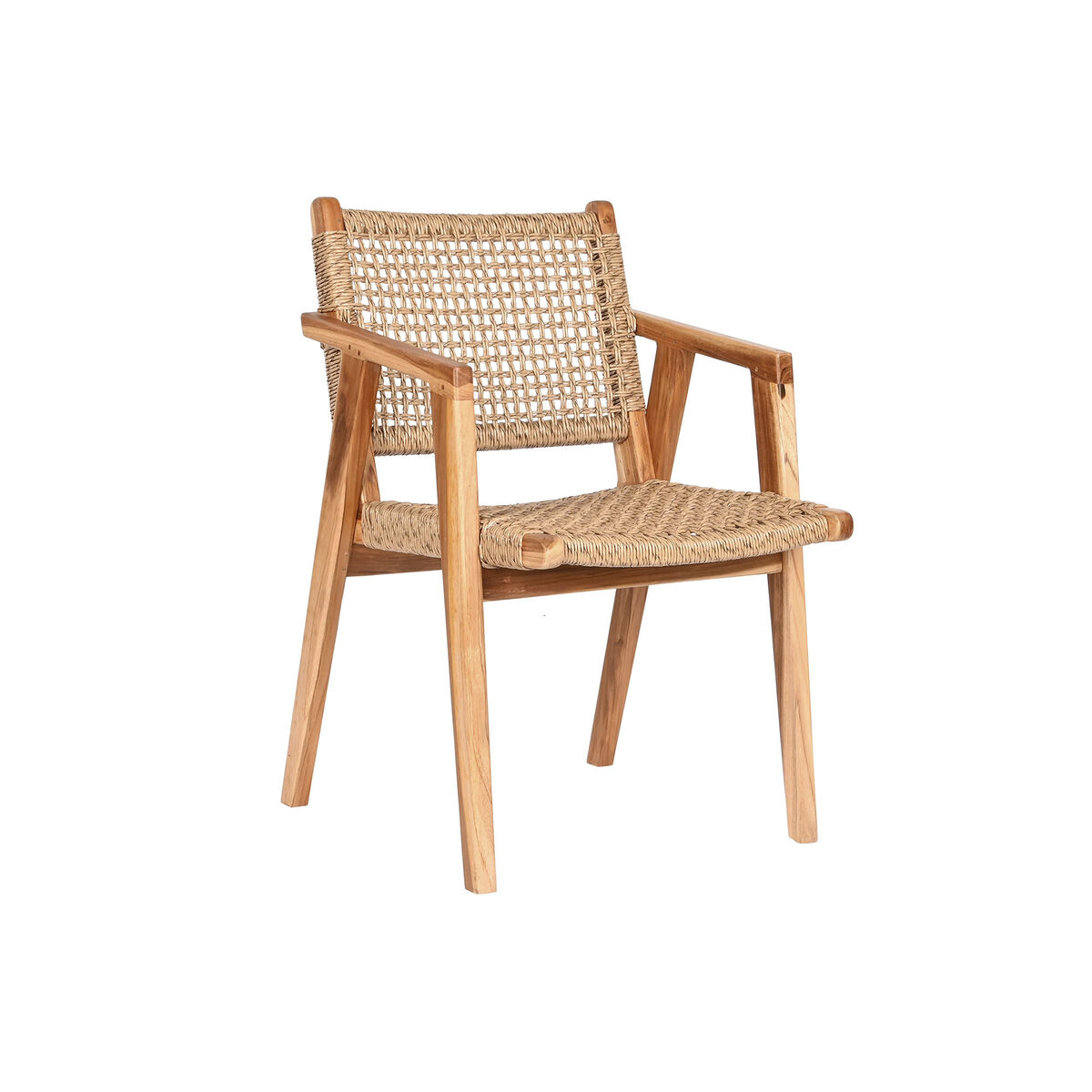 Stol med armstöd DKD Home Decor Beige Naturell 55 x 60 x 85 cm