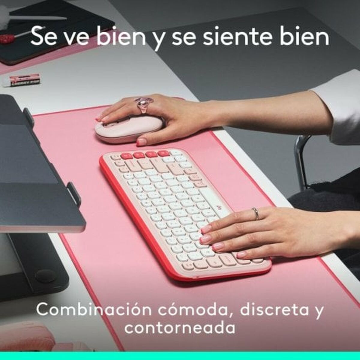 Tangentbord Logitech 920-013120 Rosa Qwerty Spanska QWERTY - 3
