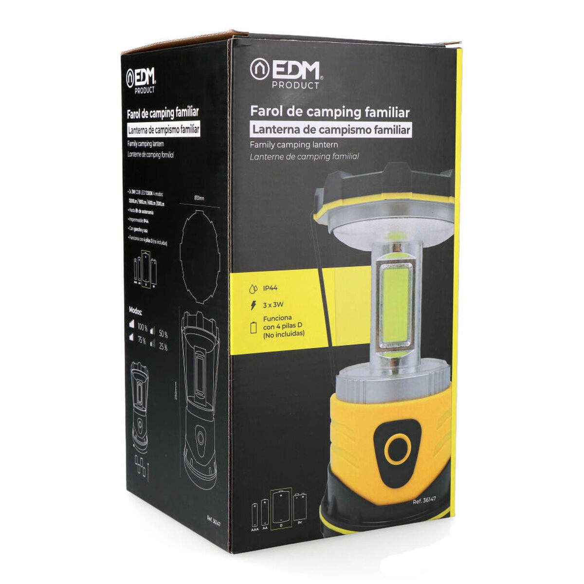 LED-lykta EDM 36147 Gul 9 W 1200 Lm Klassiskt Camping - 5