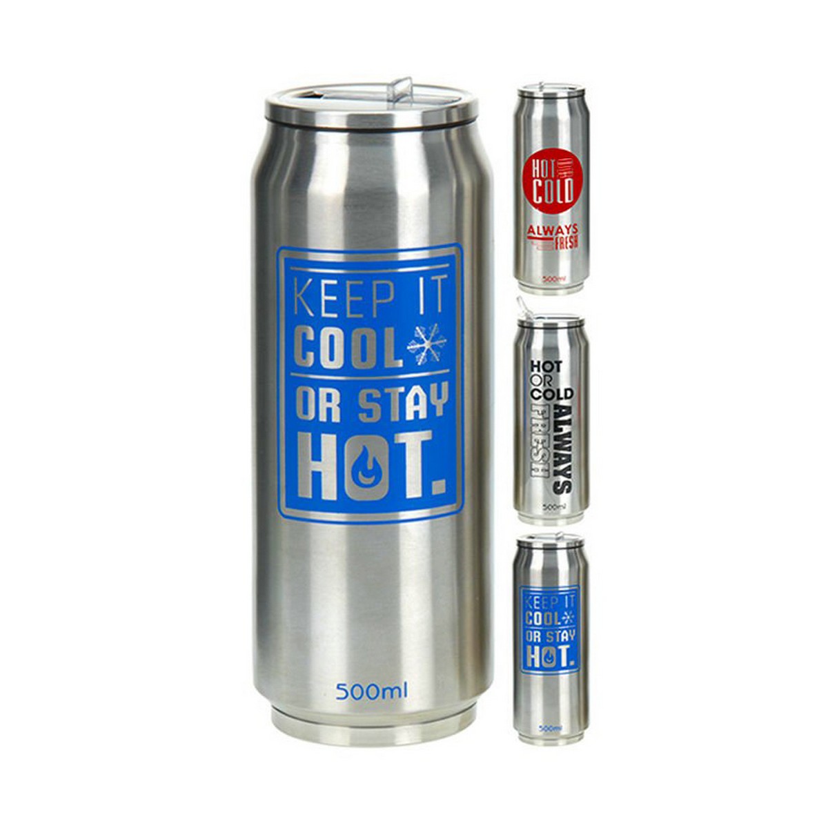 Resetermosflaska Metaltex Munstycke Rostfritt stål Can Multicolour 500 ml - 2