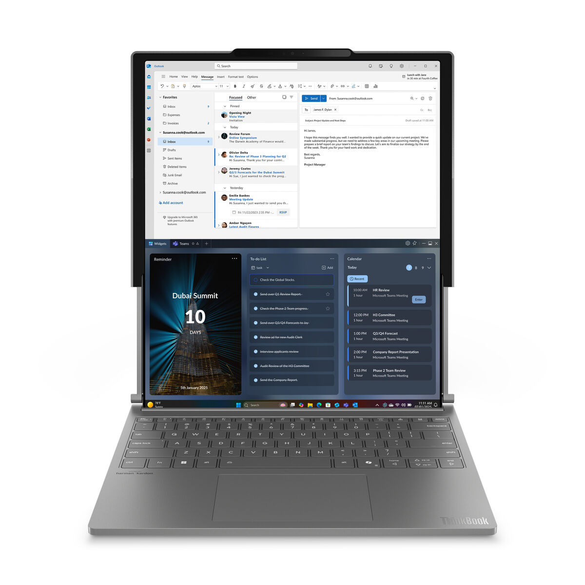 Bärbar dator Lenovo 21TR0004SP 14" Intel Core Ultra 7 258V 32 GB RAM 1 TB SSD Qwerty Spanska - 2