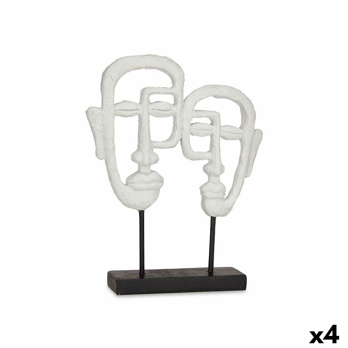 Prydnadsfigur Gift Decor Vit Ansikte 27 x 32,5 x 10,5 cm (4 antal)