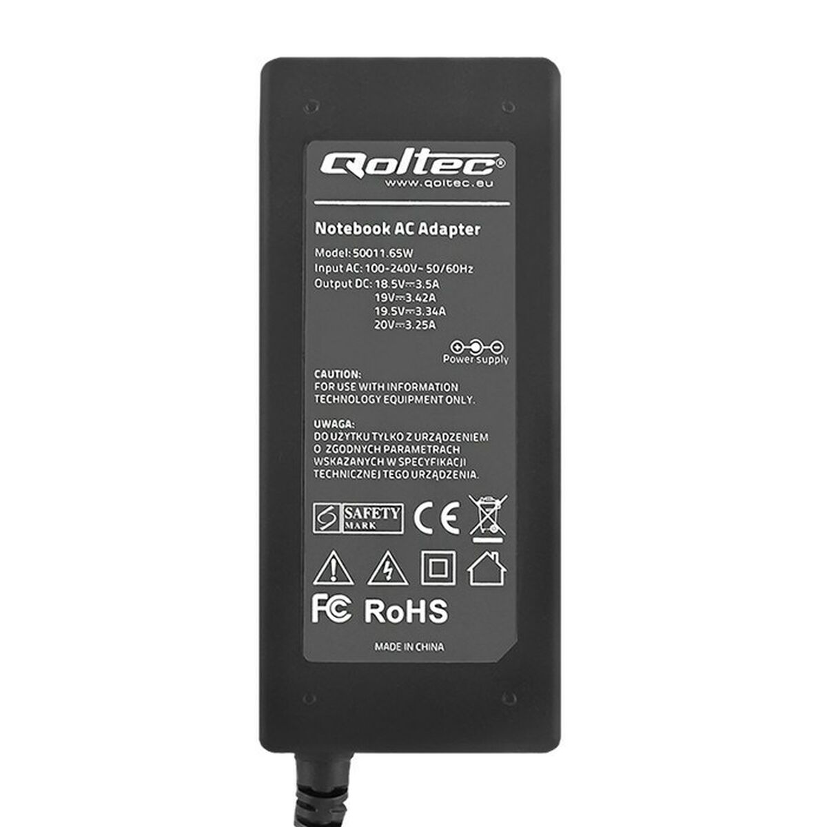Laptopladdare Qoltec 50011 65 W - 2