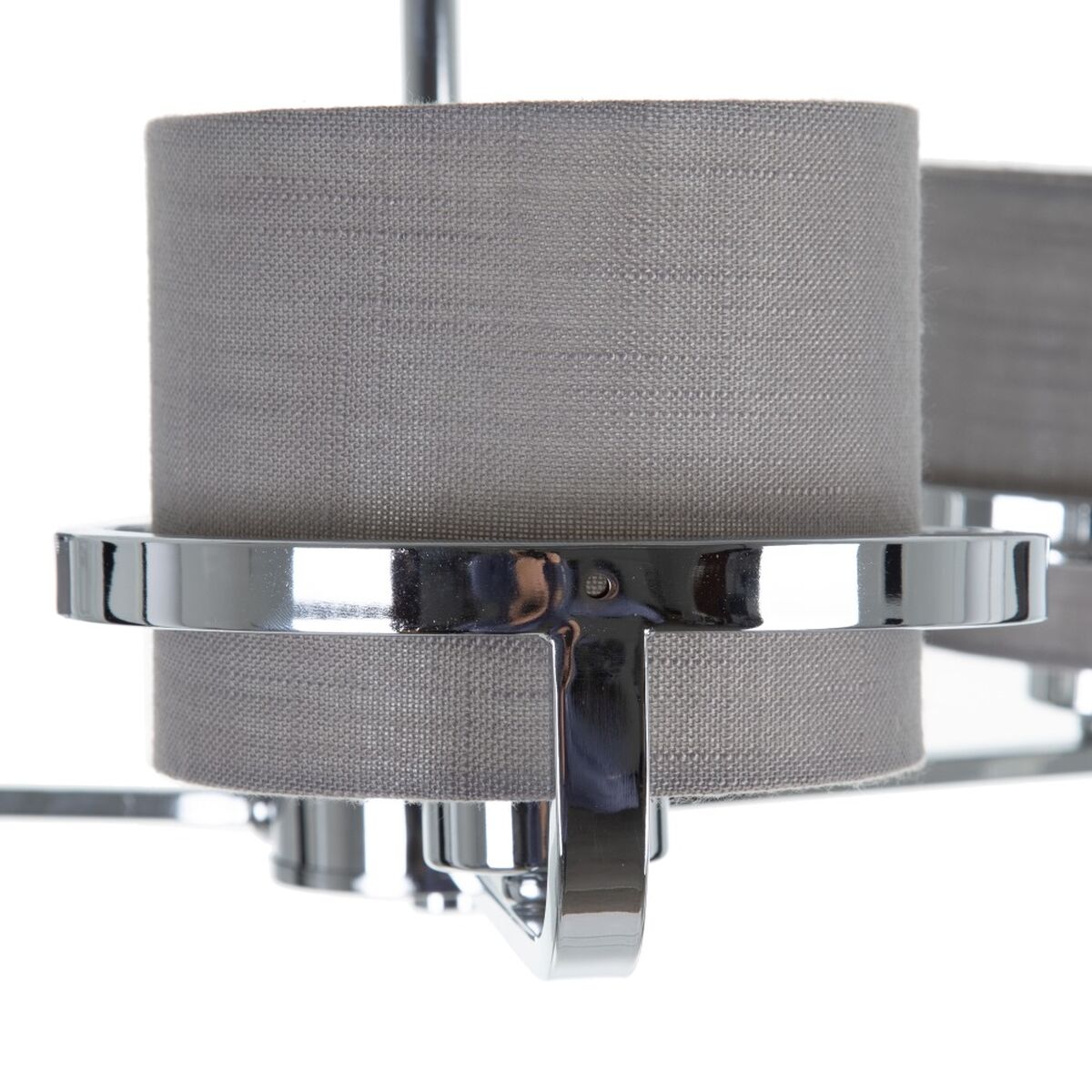 Taklampa Grå Silvrig linne Metall Järn 220-240 V 52 x 50 x 44,5 cm - 4