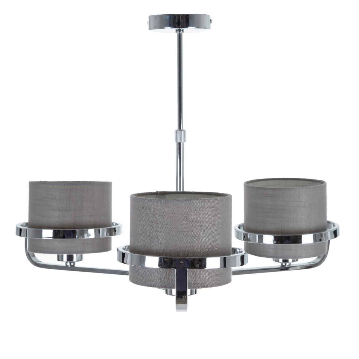 Taklampa Grå Silvrig linne Metall Järn 220-240 V 52 x 50 x 44,5 cm