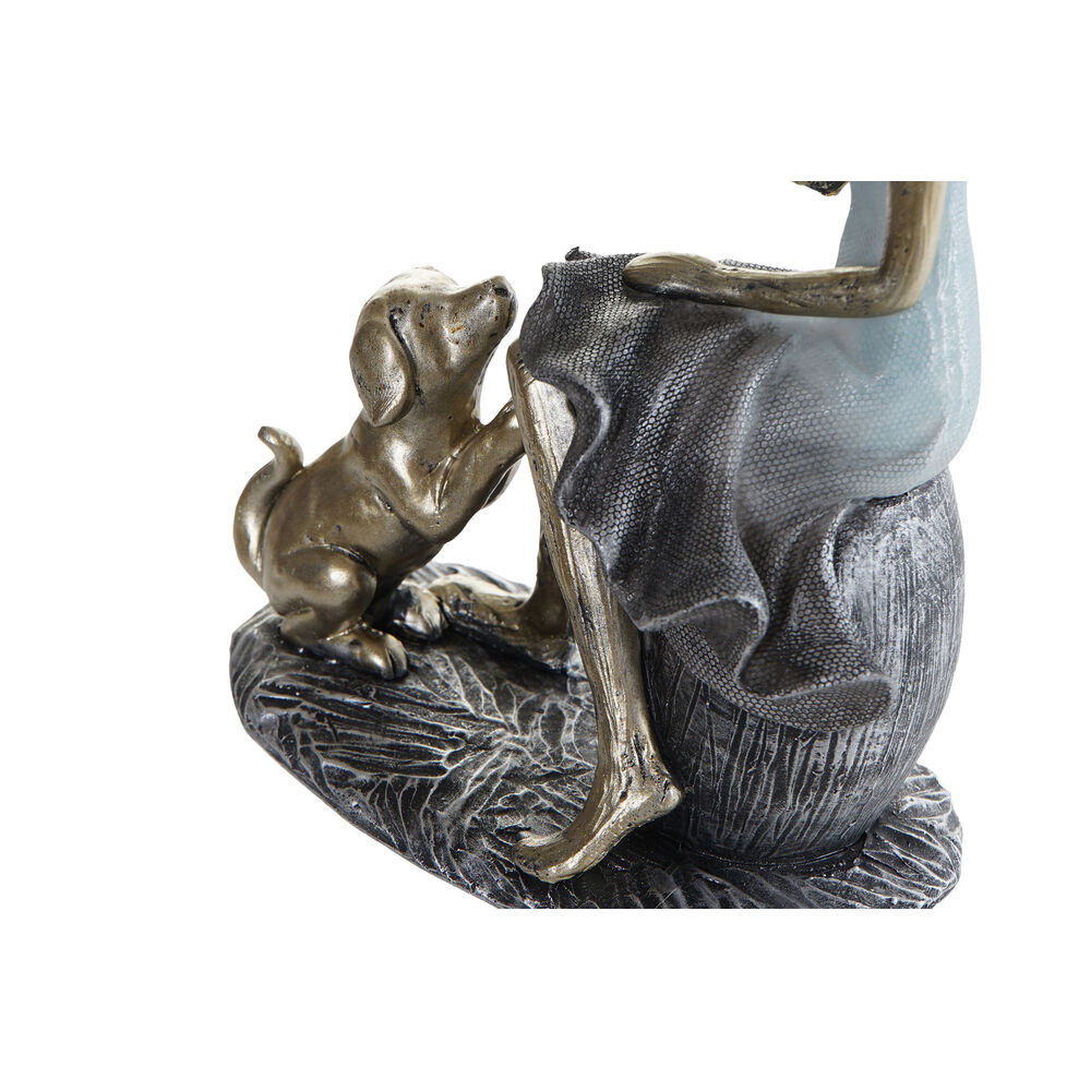 Prydnadsfigur DKD Home Decor Blå Gyllene Kvinna 13 x 8,5 x 17,5 cm - 3