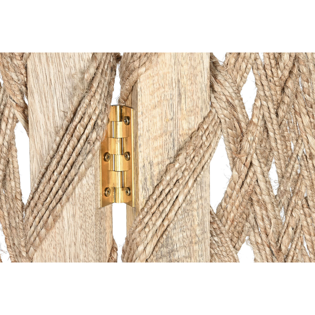 Skärm DKD Home Decor 151 x 2,5 x 183 cm Mangoträ Jute - 6