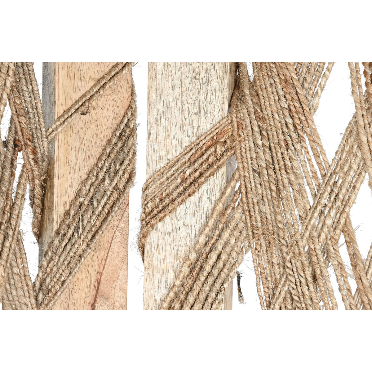 Skärm DKD Home Decor 151 x 2,5 x 183 cm Mangoträ Jute - 5