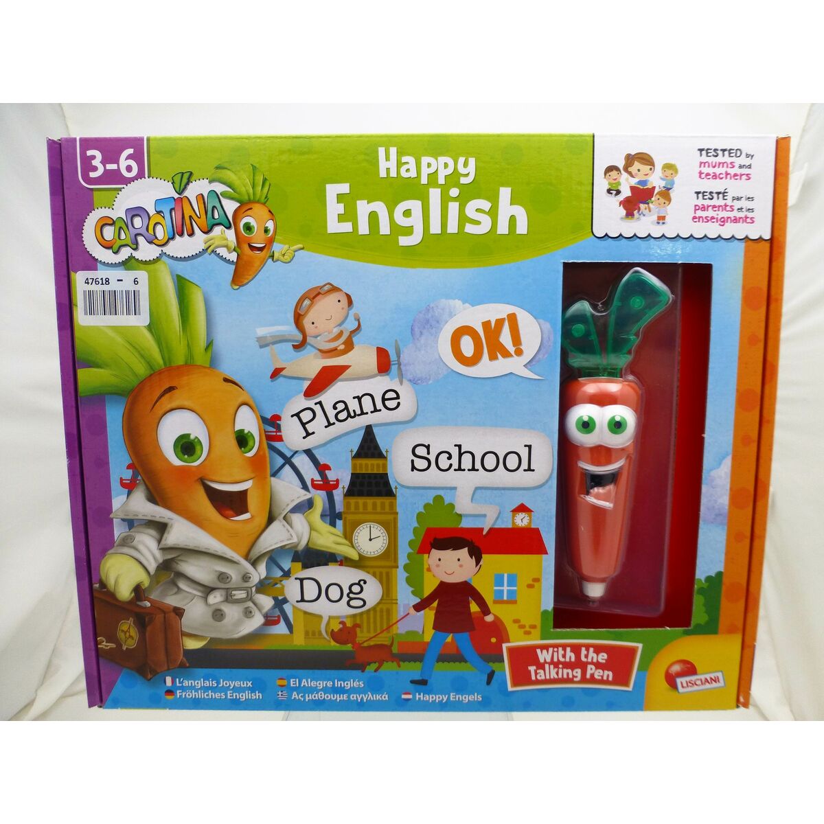 Utbildningsspel Lisciani Giochi Carotina Baby Happy English 4,5 x 14,5 x 3 cm Elektronik Pussel (6 antal) - 14