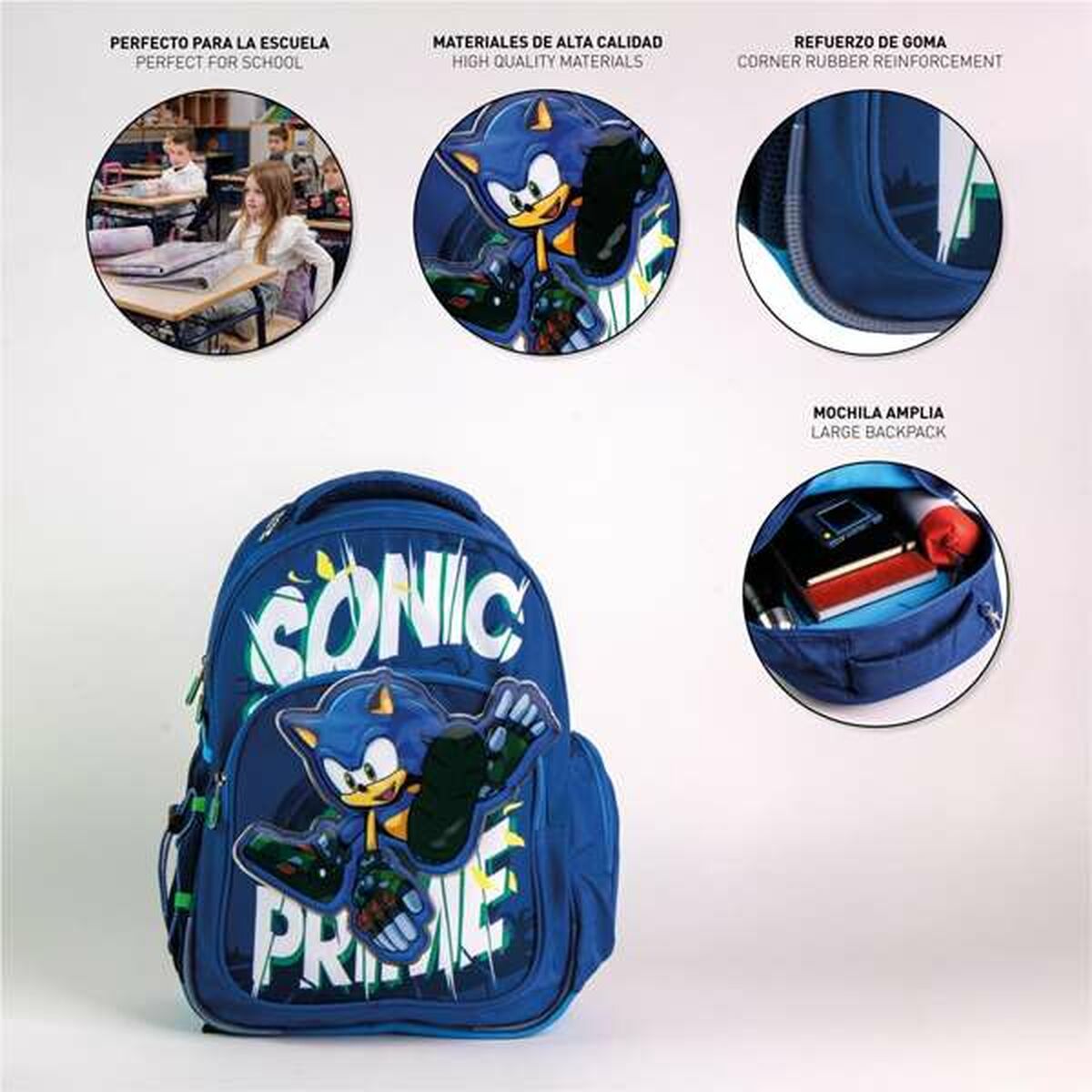 Skolryggsäck Sonic Mörkblå - 3