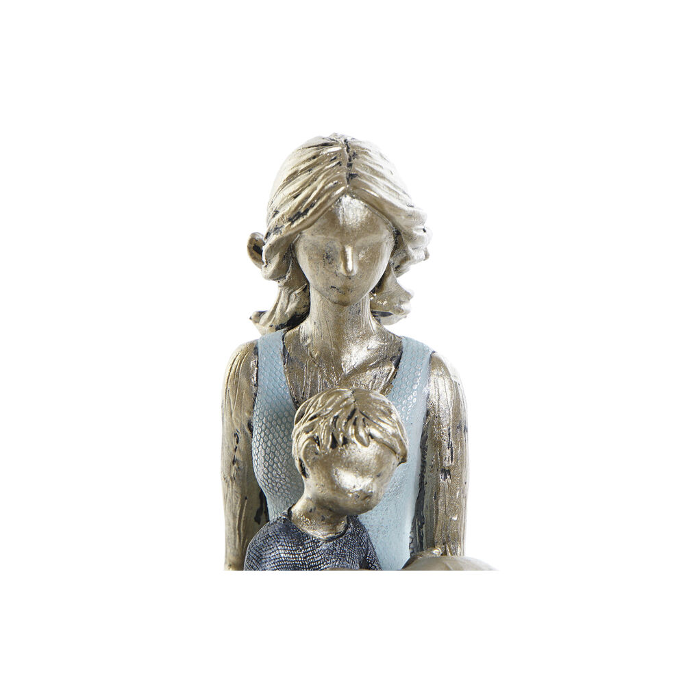 Prydnadsfigur DKD Home Decor Blå Gyllene Kvinna 15 x 9,5 x 18 cm - 3
