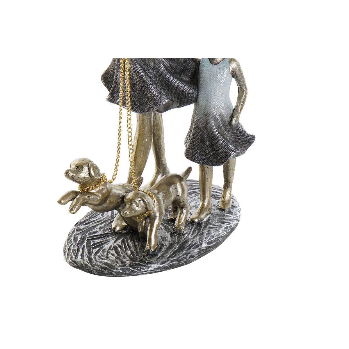 Prydnadsfigur DKD Home Decor 16 x 9,5 x 24 cm Blå Gyllene Familj - 2