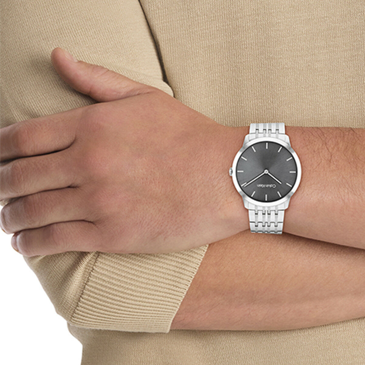 Herrklocka Calvin Klein 25300006 Grå Silvrig (Ø 40 mm) - 4