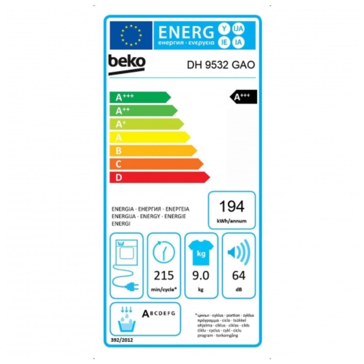 Kondensationstork BEKO DH 9532 GAO Vit - 3