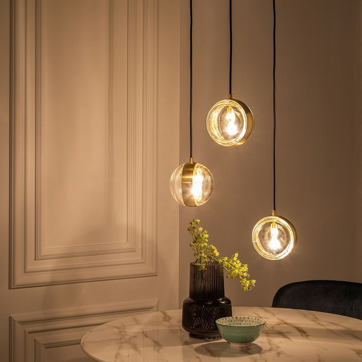 Taklampa 15 x 15 x 120 cm Glas Gyllene Järn Ø 15 cm - 5