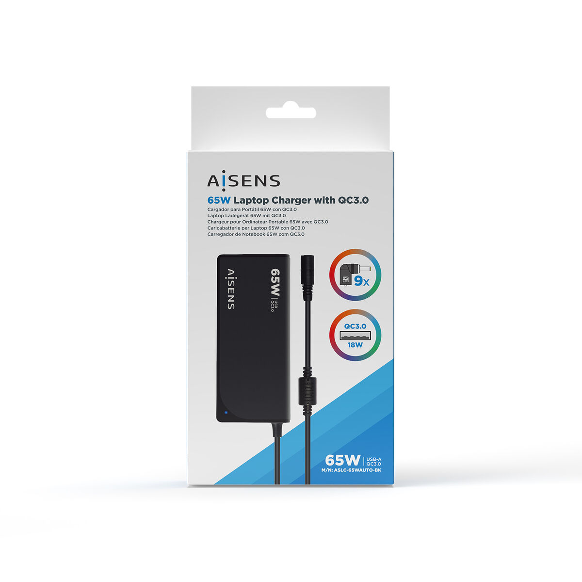 Laptopladdare Aisens ASLC-65WAUTO-BK 65 W - 3