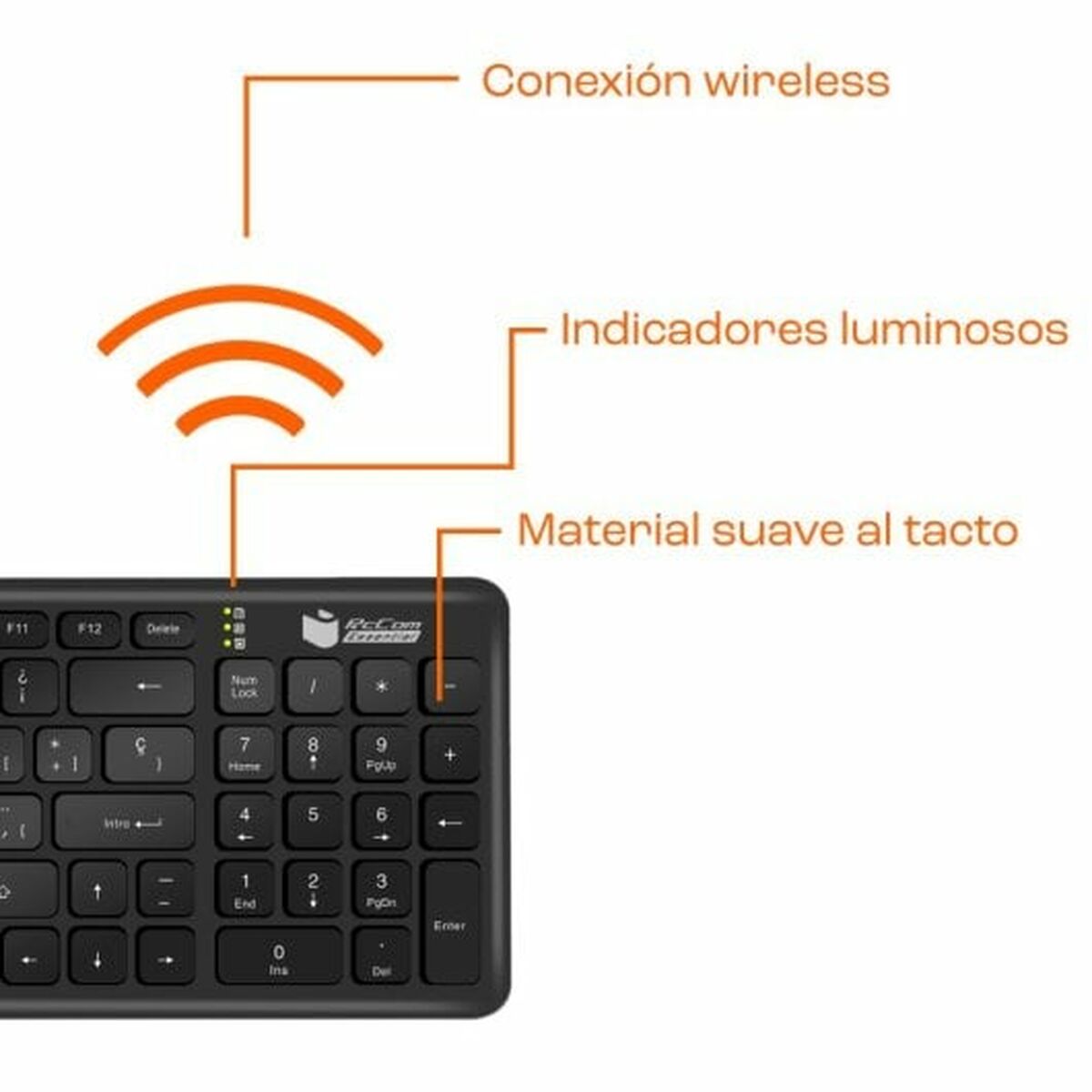 Tangentbord PcCom Essential Svart - 5