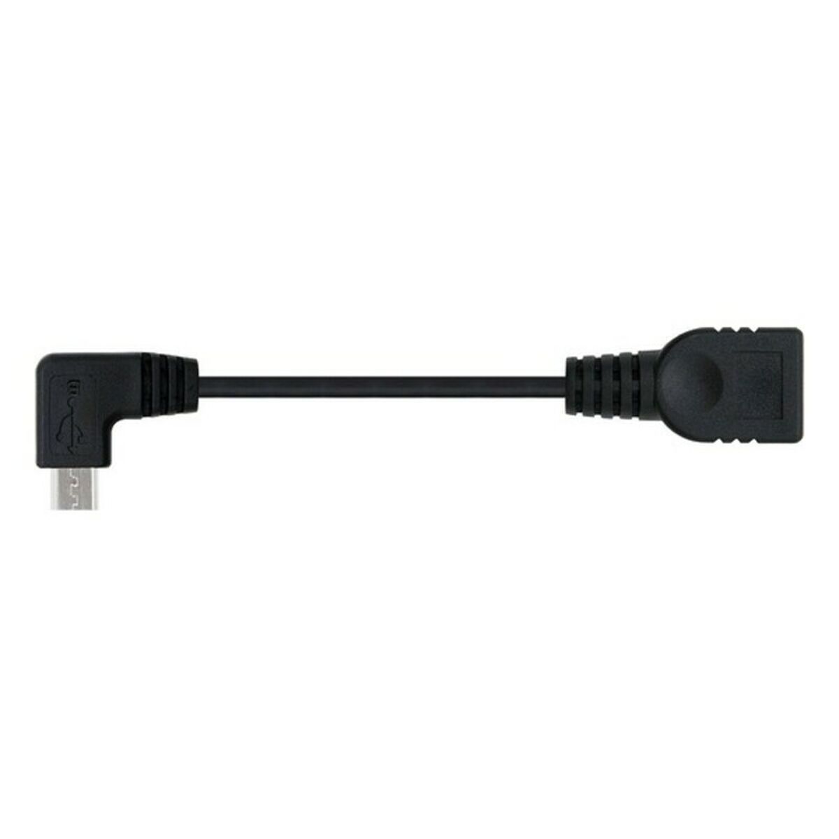 USB 2.0 A till USB B Kabel NANOCABLE CABLE USB 2.0 OTG ACODADO, TIPO MICRO B/M-A/H, NEGRO, 15 CM 15 cm Svart Hankontakt/Honkonta - 2